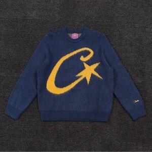 Corteiz Blue Crewneck Sweater with Yellow Star by Cactus Plant Flea Market